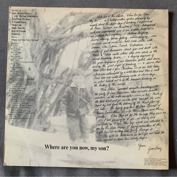 Joan Baez - Where are You Now, My Son? Vinyl lp record - Picture 2 of 9